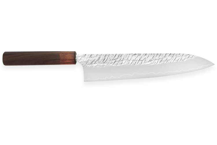 Couteau de chef japonais artisanal Yu Kurosaki Raijin acier cobalt 24cm