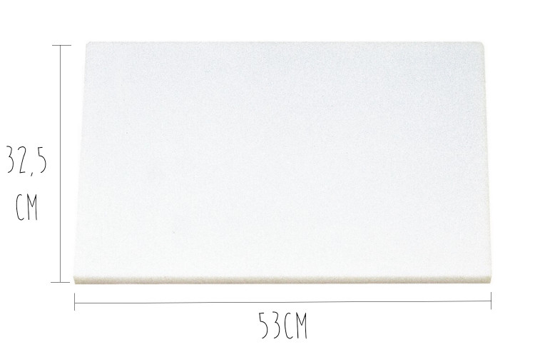 Planche à découper polyéthylène blanc HD500 avec fixations 53x32,5cm