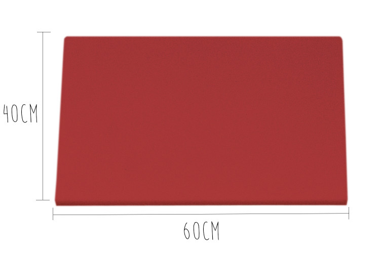 Planche à découper polyéthylène rouge HD500 avec pieds 60x40cm