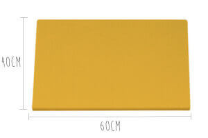 Planche à découper polyéthylène jaune HD500 avec pieds 60x40cm