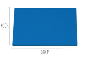 Planche à découper polyéthylène bleue HD500 avec pieds 60x40cm