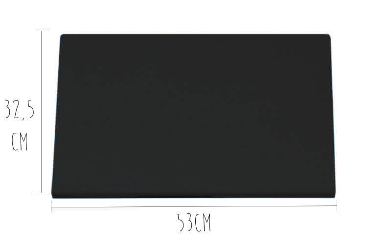 Planche à découper polyéthylène noire HD500 avec pieds 53x32,5cm