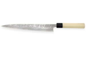 Couteau sujihiki japonais artisanal Masakage Shimo 27cm Shirogami