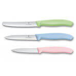 Set 3 couteaux d'office Victorinox Swissclassic Trend Colors pastel rose, bleu, vert