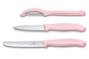 Set 2 couteaux + 1 éplucheur Victorinox Swissclassic Trend Colors pastel rose