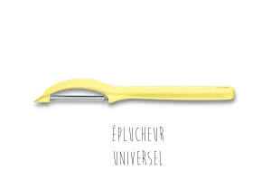 Set 2 couteaux + 1 éplucheur Victorinox Swissclassic Trend Colors pastel jaune