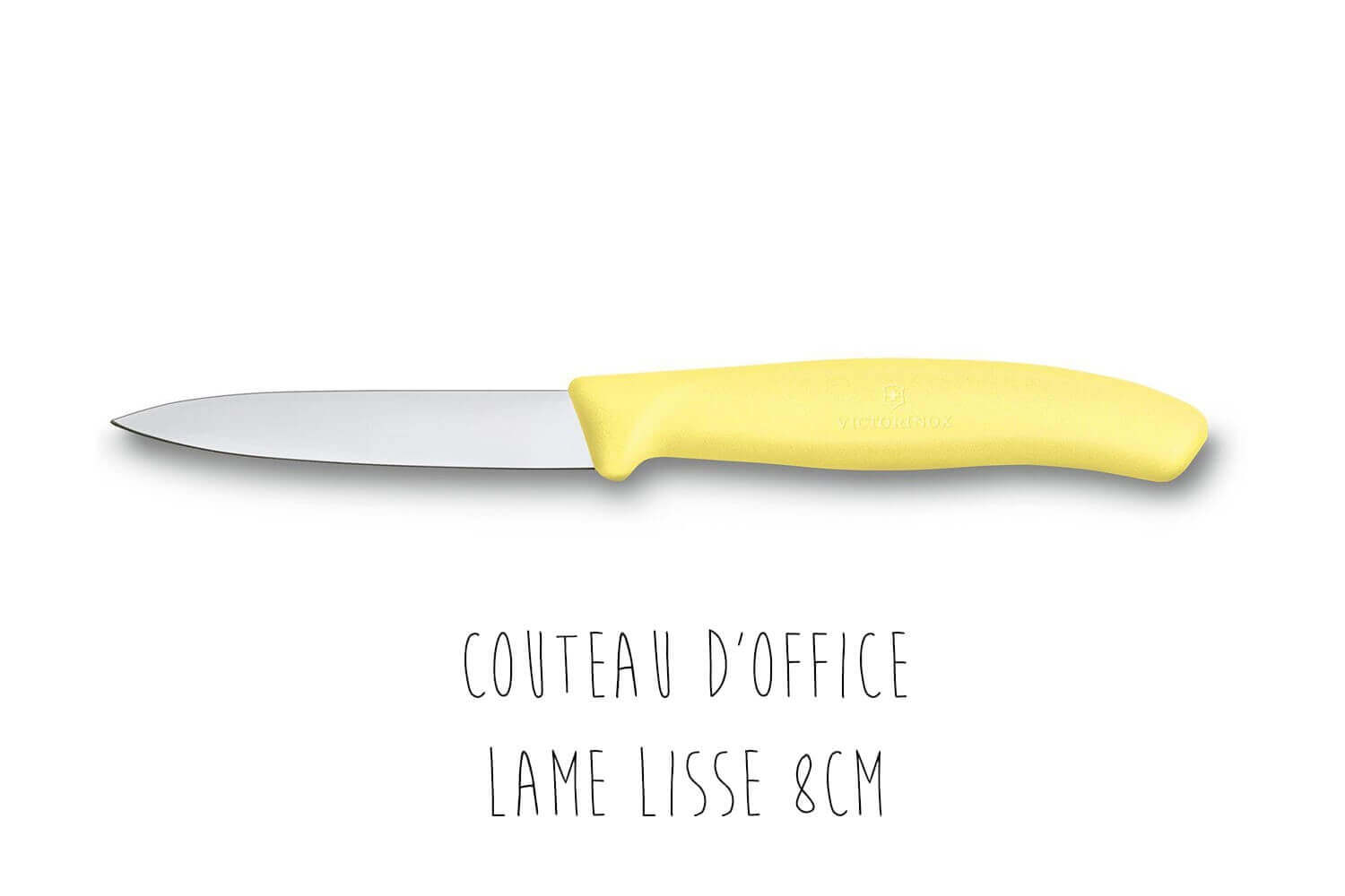 Set couteaux office et éplucheur Swiss Classic jaune pastel