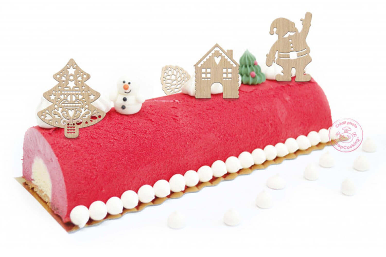 Décor de gâteau et bûche de Noël : 4 décors sur piques en