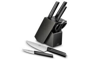 Bloc Sabatier International Tanga noir avec 5 couteaux Owell + ciseaux