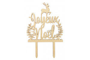 Cake topper Joyeux Noël Scrapcooking en bois