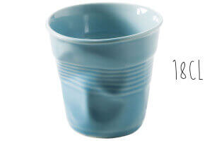 Tasse Revol Cappuccino Froissé 18cl en porcelaine bleue Caraïbes