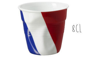Tasse Revol Espresso Froissé 8cl en porcelaine drapeau France