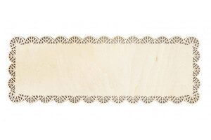 Plat à gâteau rectangle bord dentelle Scrapcooking en bois 36x13cm