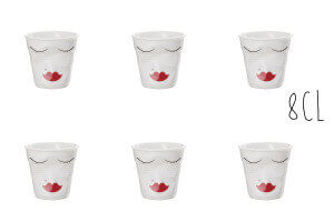 Set 6 tasses Revol Espresso Froissé 8cl en porcelaine blanche Madame