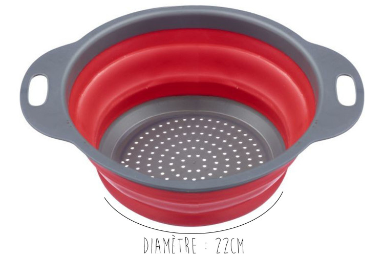 Passoire pliable Westmark &oslash;22cm rouge et grise