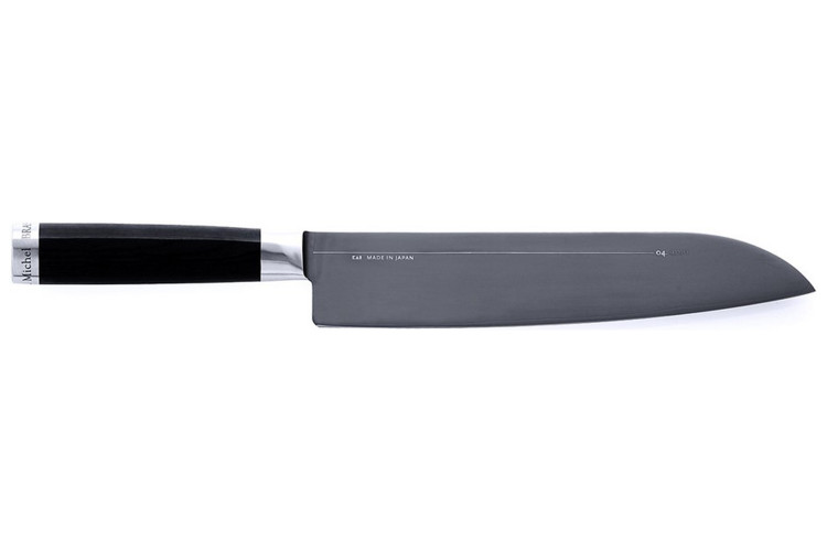 Couteau &agrave; viande Kai Michel Bras 22,5cm n&deg;5 acier inox SG2 + fourreau en bois