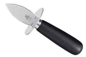 Couteau à huîtres Triangle manche bois laqué noir lame et garde inox