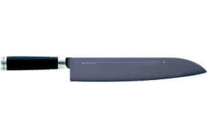 Couteau à viande Kai Michel Bras n°6 26,5cm acier inox SG2 + fourreau en bois