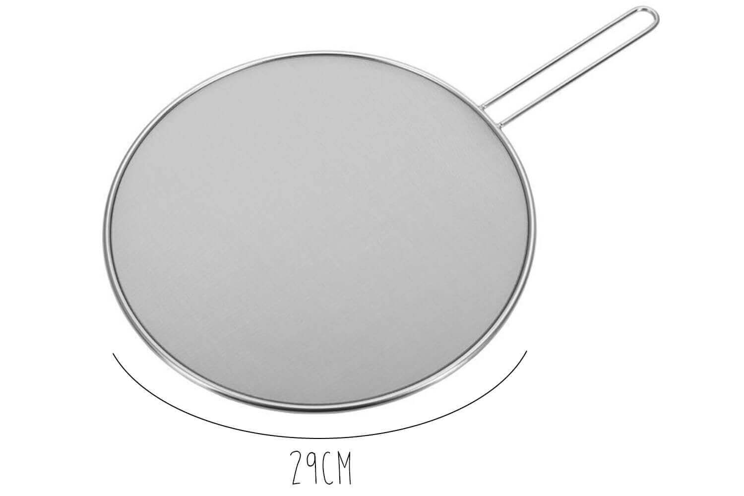 Couvercle Anti-projections Inox 29 Cm - Pour Poêle Et Faitout, Forme Ronde, Argent