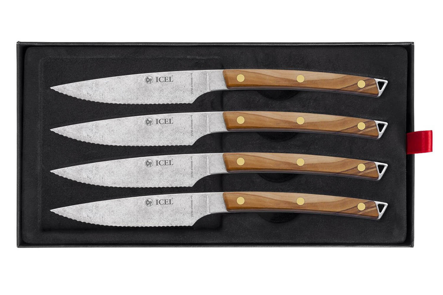 Couteaux à steak Icel manche olivier lame 11cm