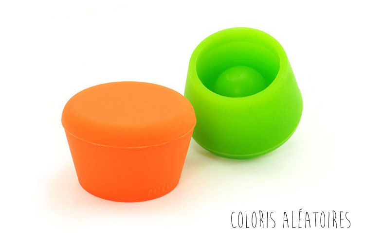 2 bouchons &agrave; vin Pulltex en silicone color&eacute;