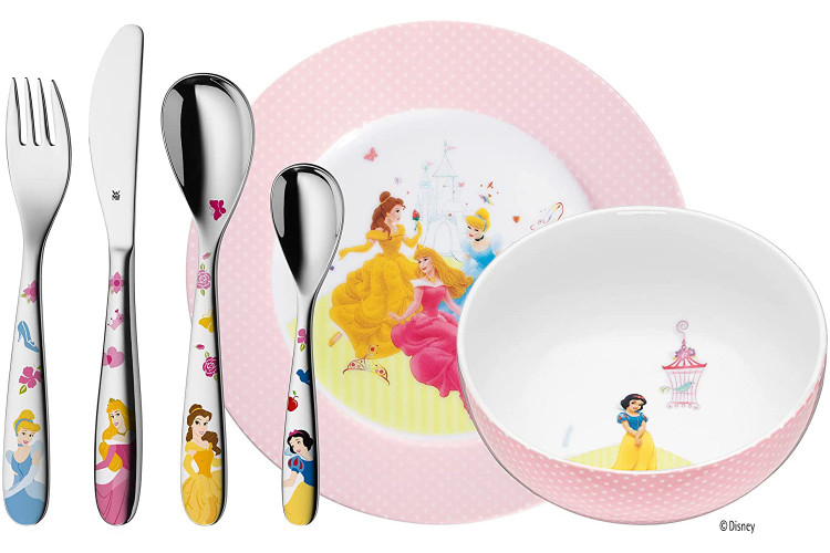 Coffret couverts et vaisselle enfant 6 pièces WMF Disney© Princesses acier inox 18/10 Cromargan