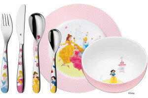 Coffret repas enfant WMF Disney© Princesses 6 pièces acier inox 18/10 et porcelaine