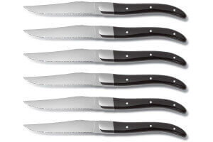 Coffret bois 6 couteaux à steak Comas ACR Noir acier inox 13/0