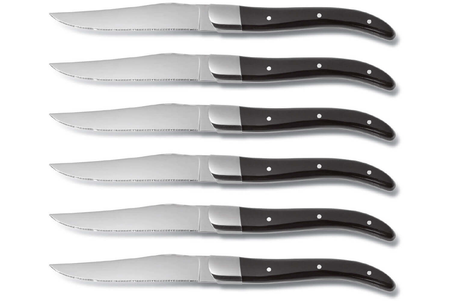 6 couteaux à steak Comas avec coffret en bois lame inox