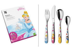 Couverts enfant 4 pièces WMF Disney© Princesses en acier inox 18/10 Cromargan