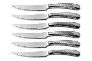 Coffret bois 6 couteaux à steak Comas Geometric acier inox 13/0