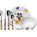 Coffret couvert et vaisselle enfant 6 pièces WMF Mickey Mouse acier inox 18/10 et porcelaine