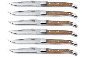 Coffret bois 6 couteaux à steak Comas Alps acier inox 13/0