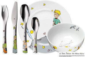 Coffret repas enfant WMF Le Petit Prince acier inox 18/10 et porcelaine