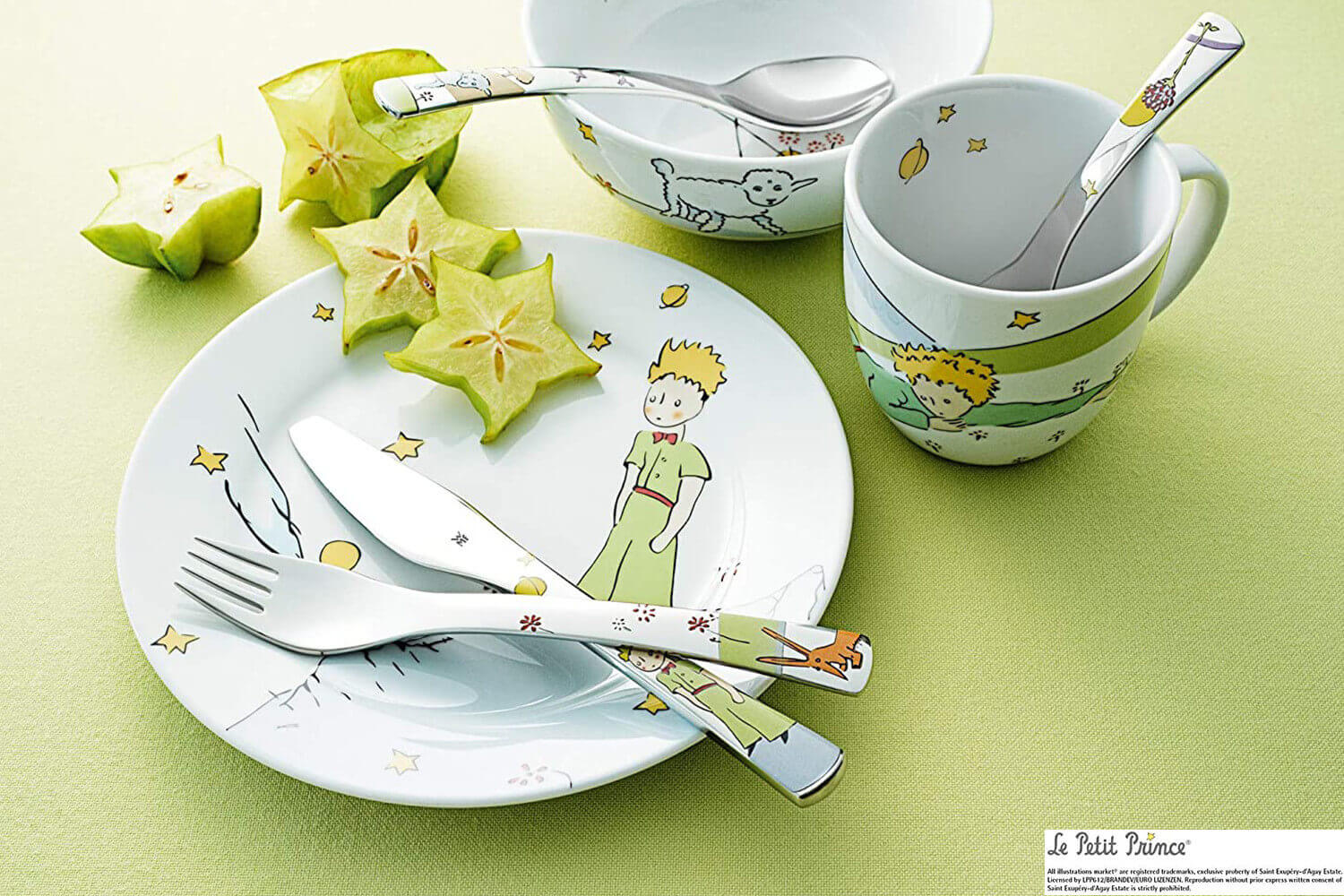 Coffret repas avec 4 couverts personnalisés - Le Petit Prince