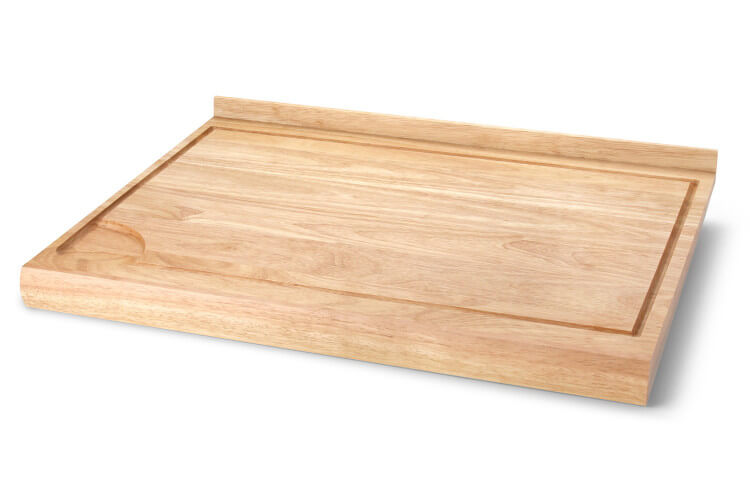 Planche à découper Continenta double face en bois d'hévéa 62x46,5x4,5cm