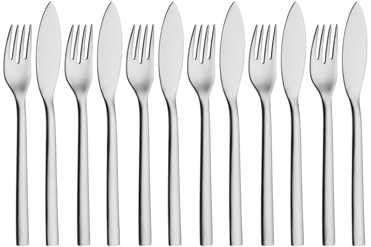 Set de 6 fourchettes et 6 couteaux à poisson WMF Nuova en acier inox 18/10 Cromargan
