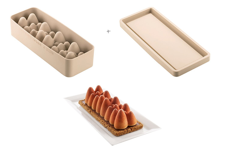 Moule en silicone bûche avec tapis de Silikomart - Ares Accessoires de  cuisine