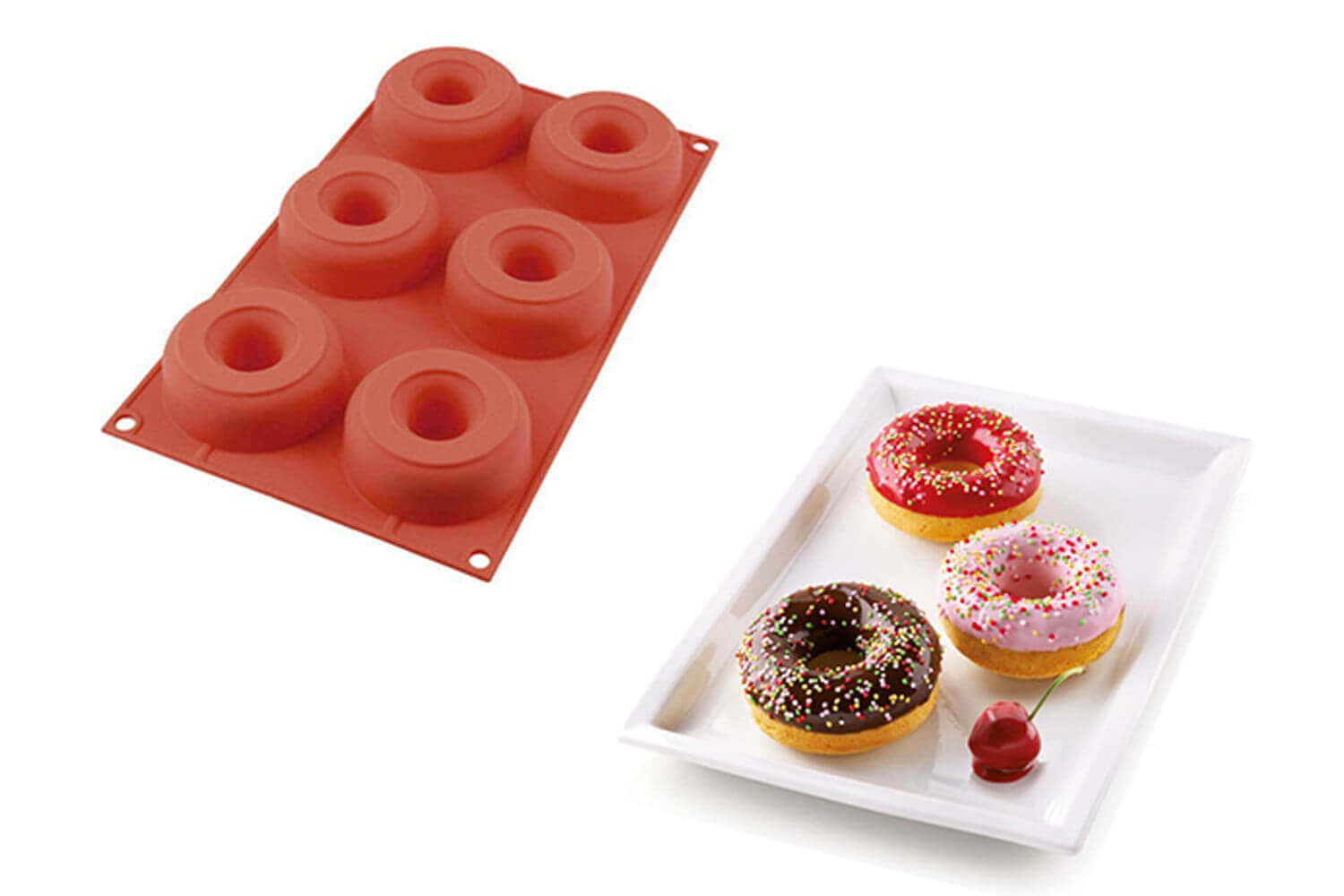 Moule à 6 donuts en silicone Silikomart