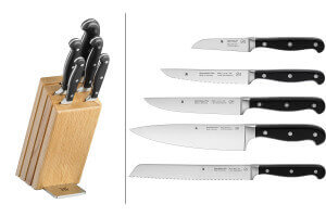 Bloc en chêne WMF Spitzenklasse Plus 5 couteaux de cuisine
