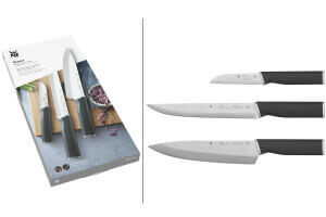 Coffret de 3 couteaux WMF Kineo : Office + Découper + Chef