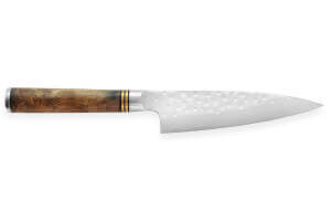 Couteau universel japonais artisanal forgé Takeshi Saji R2 Tsuchime 13cm