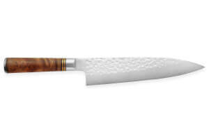 Couteau de chef japonais artisanal forgé Takeshi Saji R2 Tsuchime 21cm