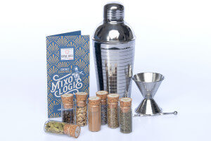 Coffret préparation pour cocktails Quai Sud Mixologie Bio avec shaker