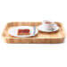 Plateau de service bords arrondis avec poignées Continenta en bois d'hévéa 53x35x5cm