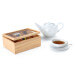 Boîte à thé Continenta en bois d'hévéa 32x17,5x10cm