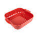 Plat four carré Peugeot Appolia en céramique rouge 22,5x22,5x6,5cm