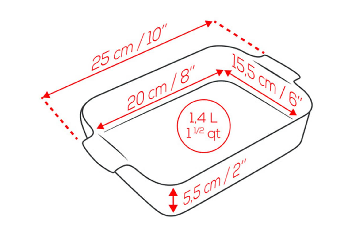 Plat au four rectangle 20cm céramique écru Peugeot