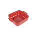 Plat four individuel carré Peugeot Appolia en céramique rouge 13x13x4,5cm