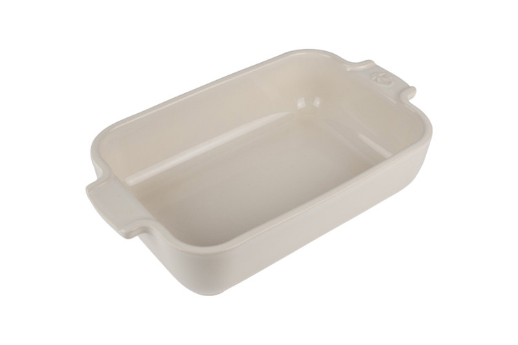 Plat four individuel rectangle Peugeot Appolia en c&eacute;ramique &eacute;cru 22x12x4,5cm